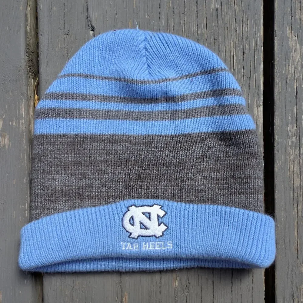 UNC North Carolina Tar Heels Beanie Rameses Ram Carolina Blue Striped NCAA